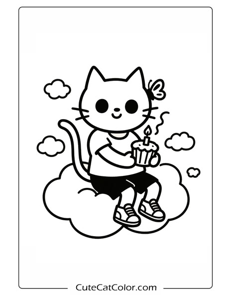 cartoon cat coloring pages for adults