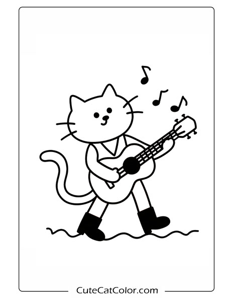 cartoon cat coloring pages for preschool