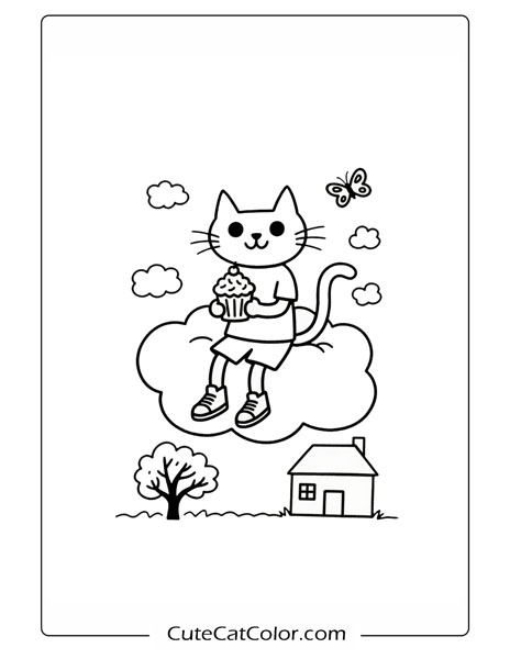 cartoon cat coloring pages printable
