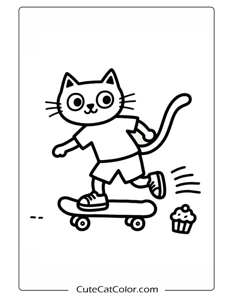 a picture of cartoon cat coloring pages