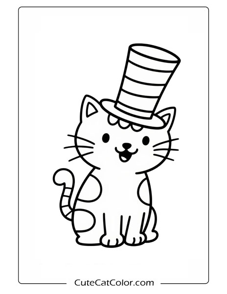 dr seuss cat in hat coloring pages printable free