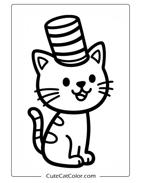 cat in hat coloring pages free printable