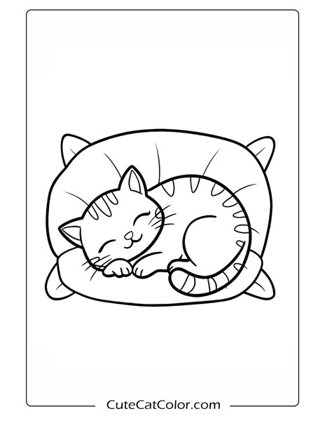 Cozy Cat Nap: Cat Nap Coloring Page