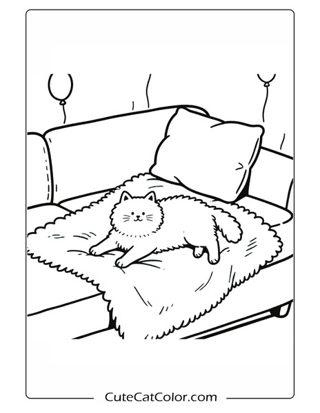 printable cat nap coloring page
