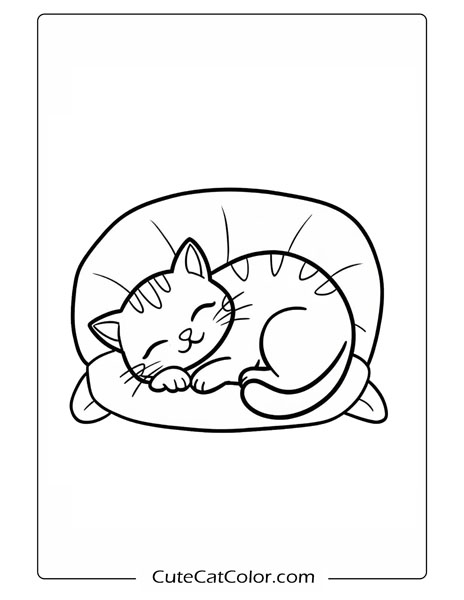 Dreamy Cat Nap:Cat Nap Coloring Page