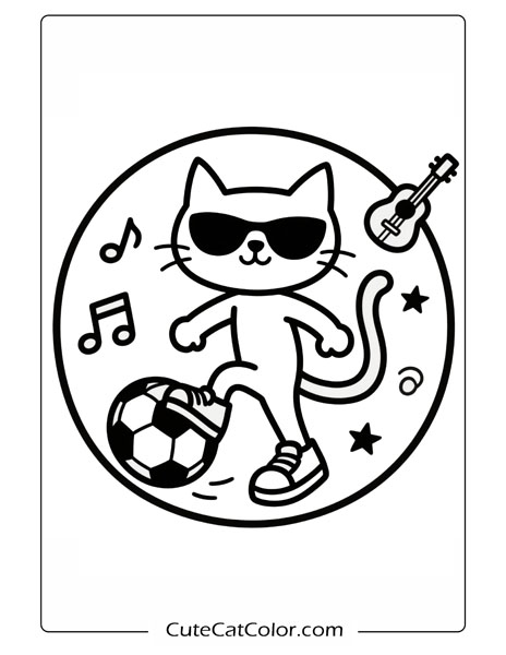 Printable Cute Cat Coloring Pages