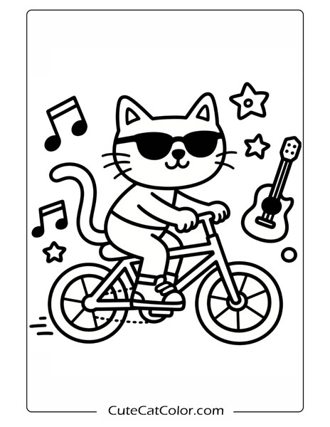 Cute Cat Coloring Pages Printable