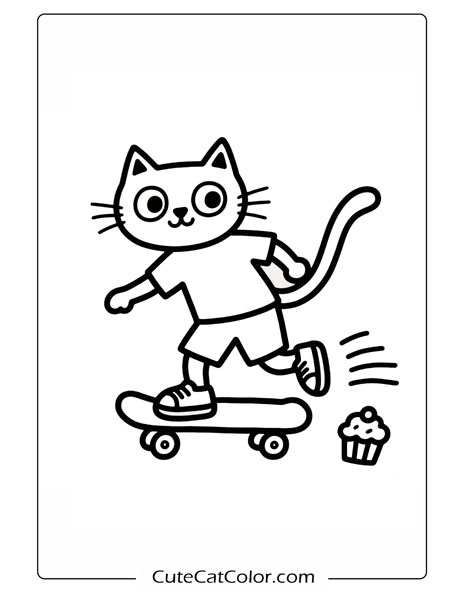 cute cat printable coloring pages for kids