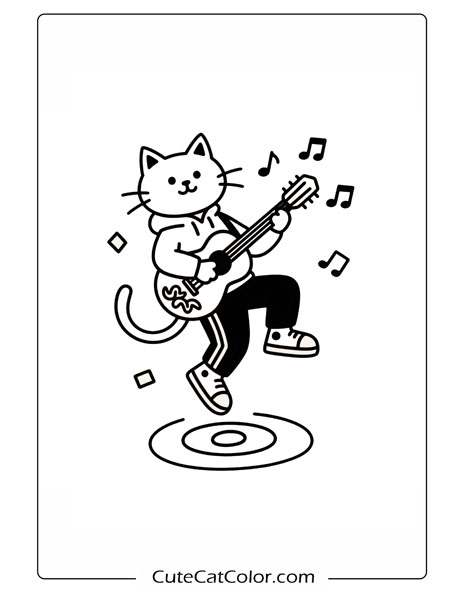 free printable cute cat coloring pages