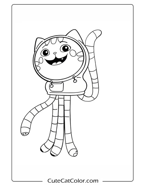Gabby Cat with Long Legs: Gabby Cat Coloring Page