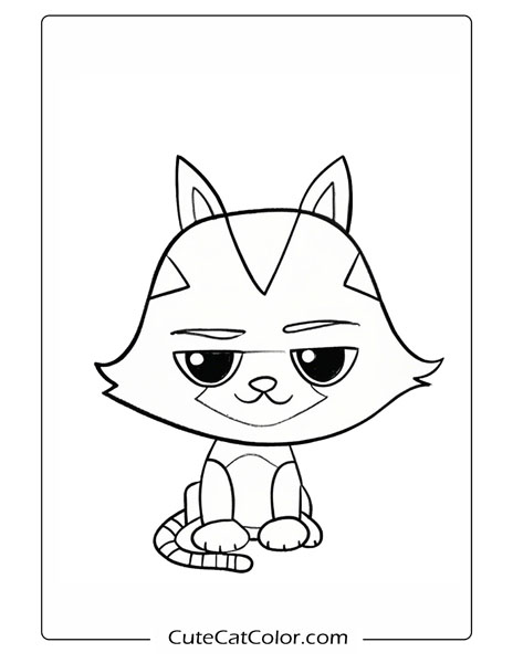 Gabby Cat with Smirk: Gabby Cat Coloring Page