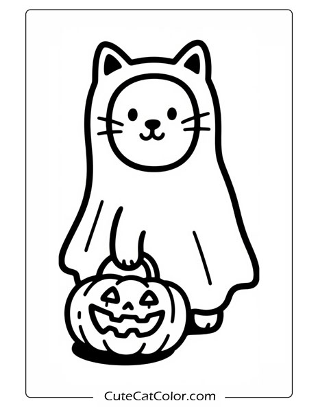 printable cute halloween cat coloring pages pdf free