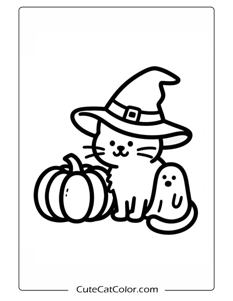 halloween cat coloring pages for kids