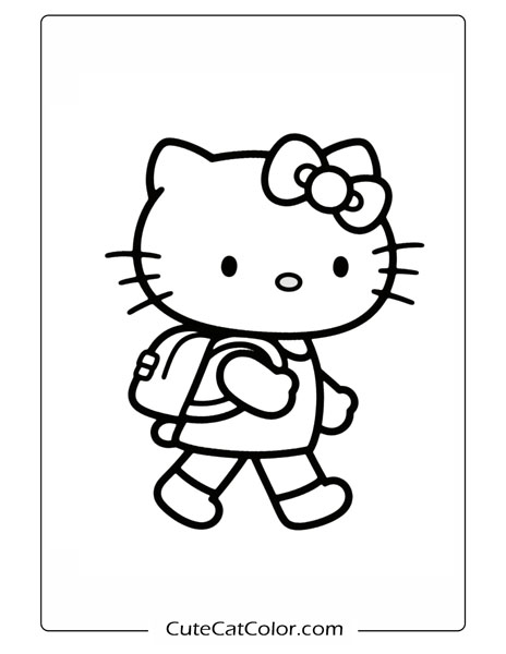 Hello Kitty’s School Day: Hello Kitty Coloring Page