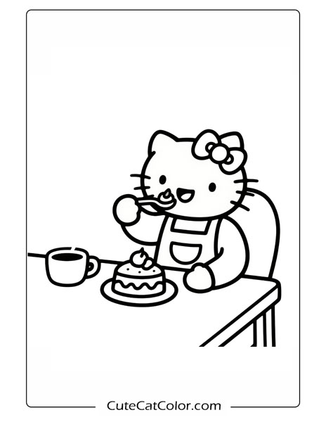 hello kitty color pages printable