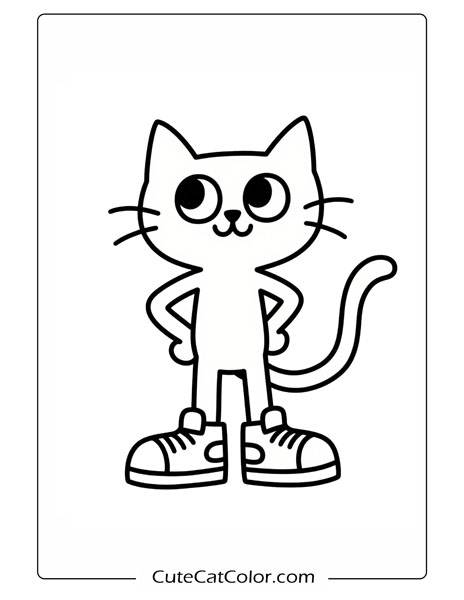 Cool Cat Kicks: Pete The Cat Coloring Page