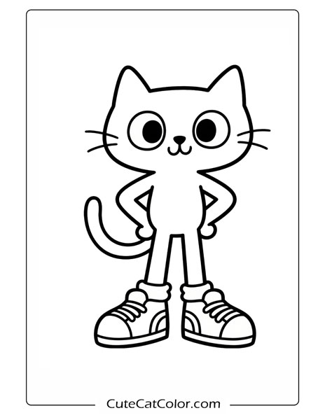 Bold Cat Attitude: Pete The Cat Coloring Page
