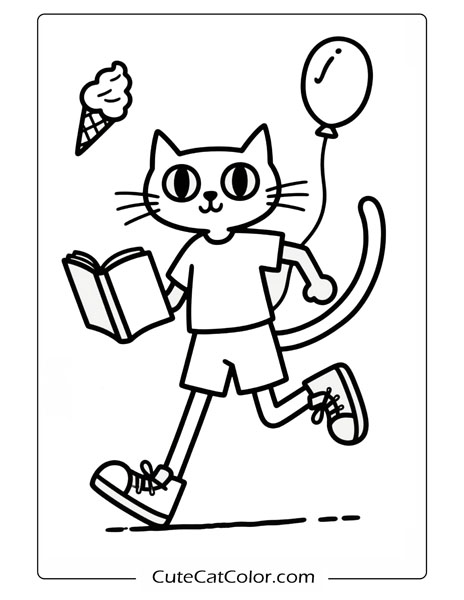 Preschool Pete The Cat Coloring Page