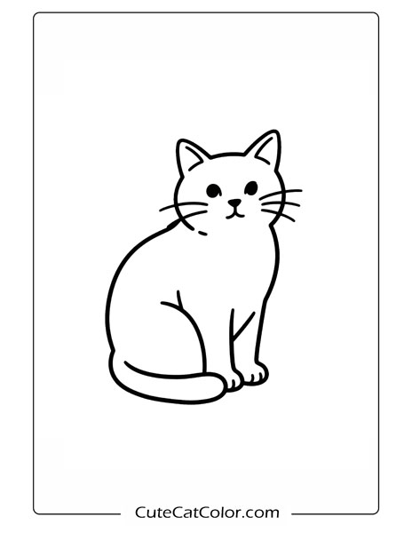 Realistic Cat Portrait: Realistic Cat Coloring Page