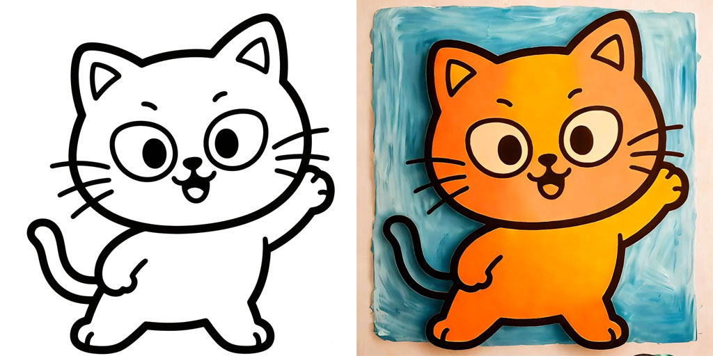 Cartoon Cat Coloring Pages