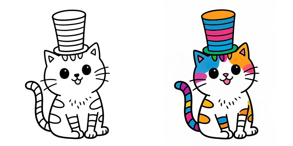 Cat In The Hat Coloring Pages