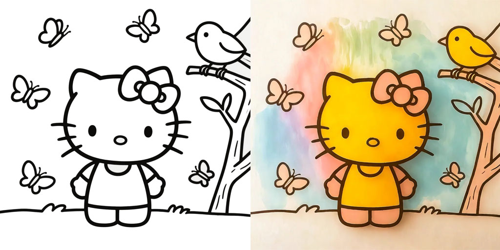Hello Kitty Coloring Pages