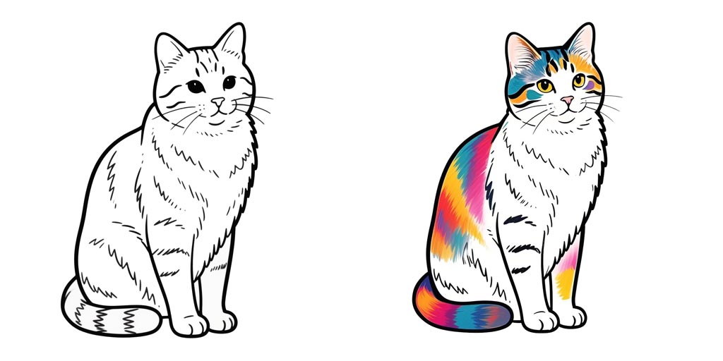 Realistic Cat Coloring Pages